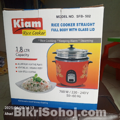 Kiam rice cooker 1.8Ltr